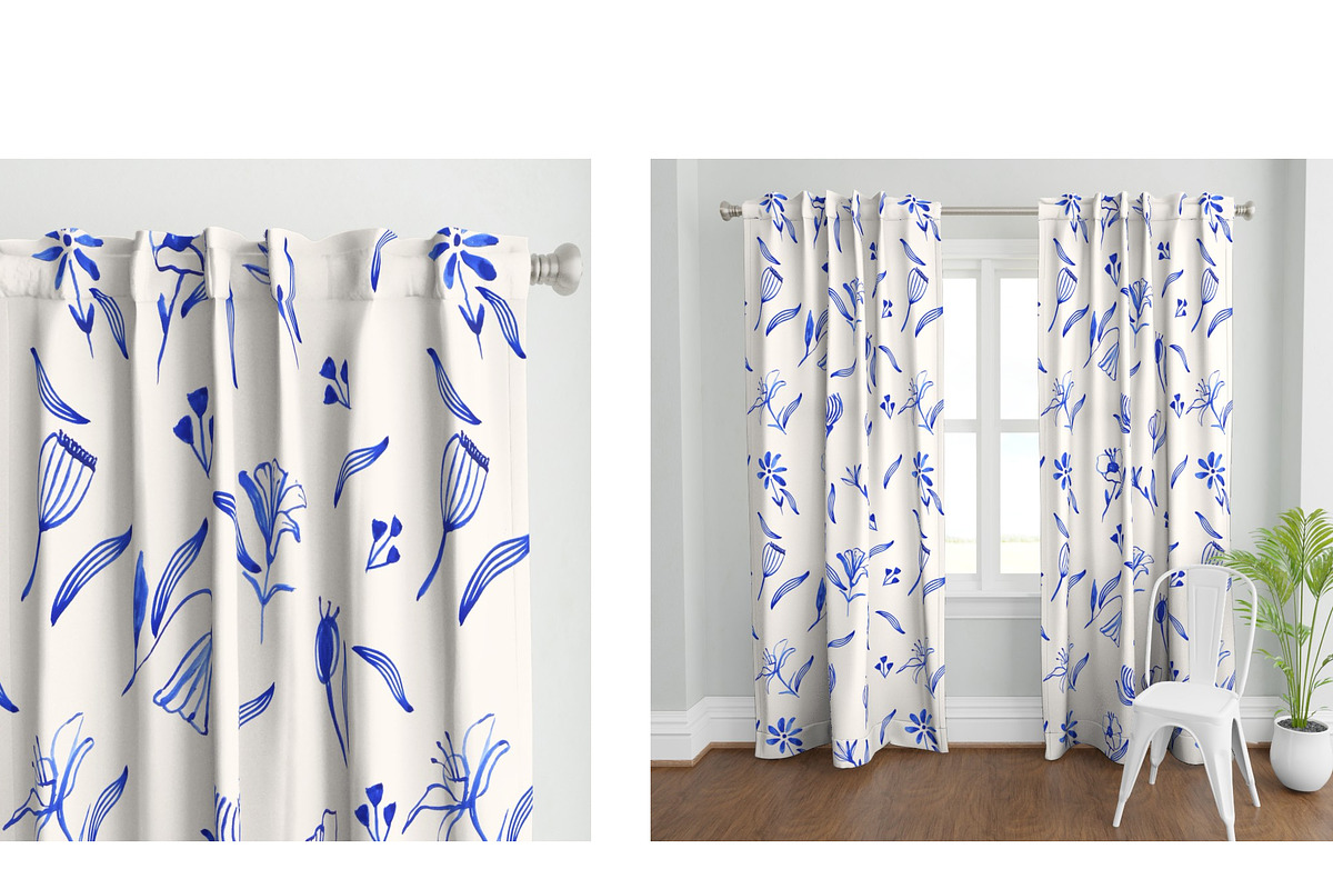 Indigo Blue Flowers Collection, a Decorative Illustration by ElicoelhoDesign Shop (Photo 6 of 10)