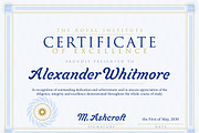 Navy and Gold Certificate Template, a Stationery Template by DesignerCandies (Thumbnail 2 of 4)