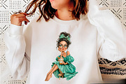 Whimsical Summer Coffee Girl Clipart, an Illustration by SVGArt (Thumbnail 8 of 9)