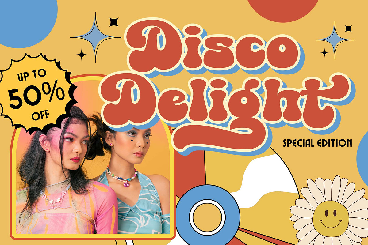 Retro Voyage a Groovy Font, a Script Font by Blankids Studio (Photo 3 of 11)