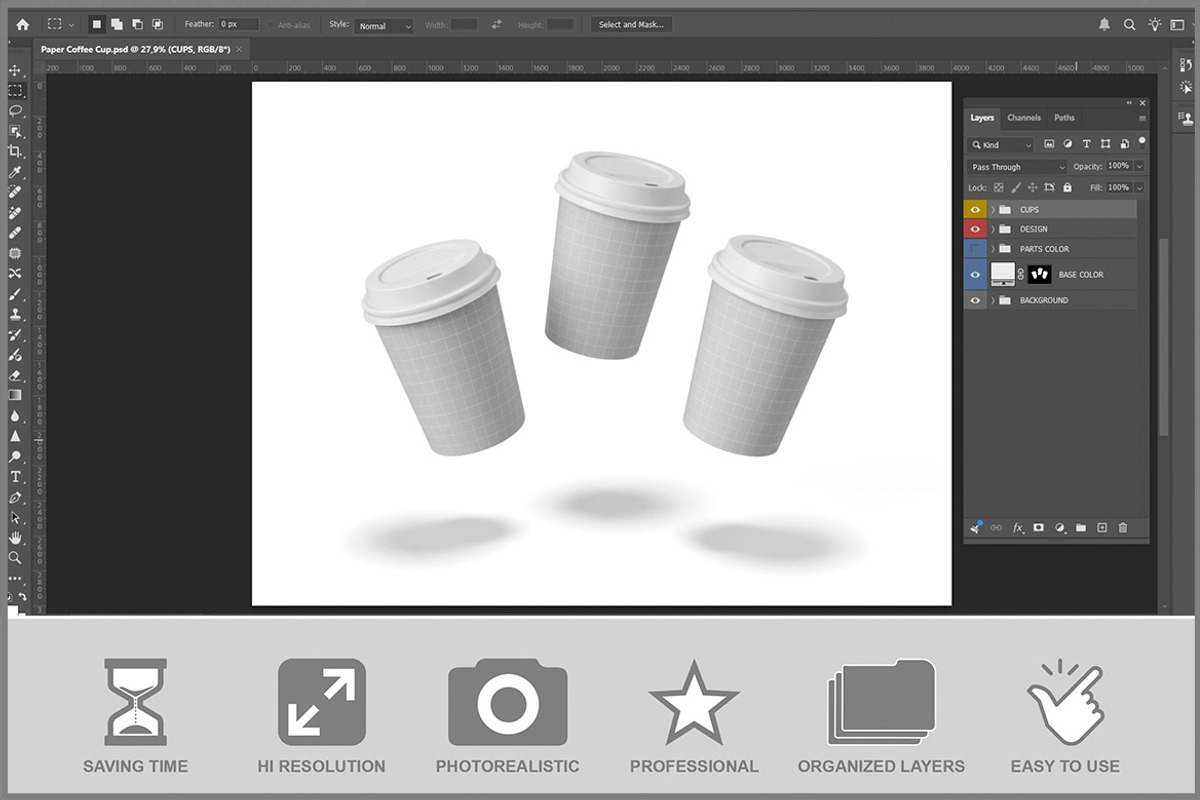 Paper Coffee Cups PSD, a Cups & Container Mockup by Bruno's Shop (Photo 2 of 3)