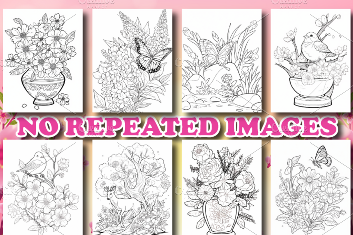 100 Spring Coloring Pages, a Brochure Template by Design Station (Photo 2 of 4)
