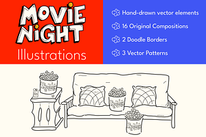 Movie Night Illustrations