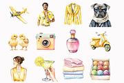 Watercolor Summer Aperitivo Clipart, an Illustration by Design Market (Thumbnail 2 of 5)