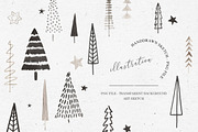 WATERCOLOR XMAS TREE BUNDLE, an Illustration by KruthDesign (Thumbnail 1 of 9)