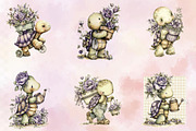 Spring Turtle with Flower Clipart B, an Illustration by SVGArt (Thumbnail 4 of 9)