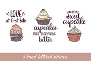 Cupcakes hand drawn vector set, a Graphic by InkySplash (Thumbnail 4 of 7)