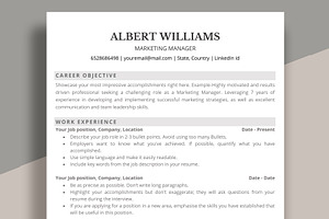 ATS Resume Template / CV Template, a Resume Template by aivos