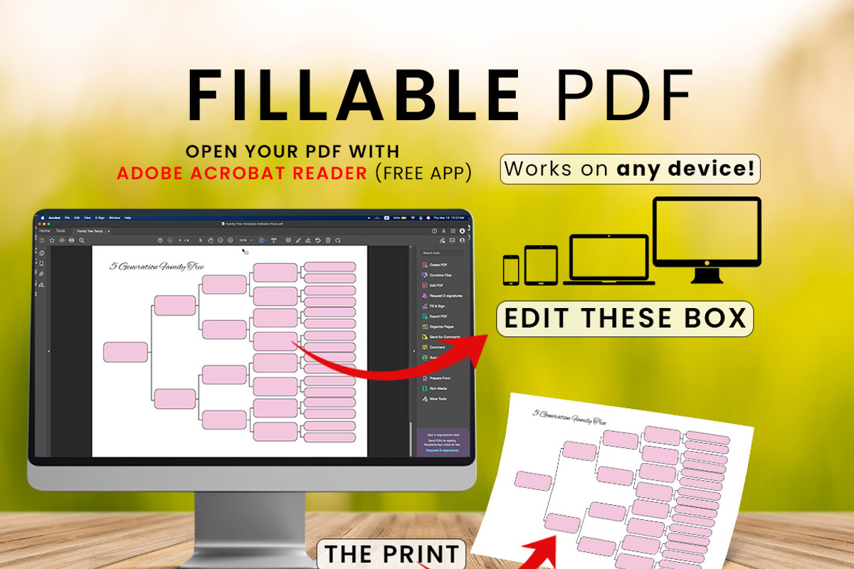 Editable Family Tree Chart Template, a Templates & Theme by Graphicsnext (Photo 3 of 3)