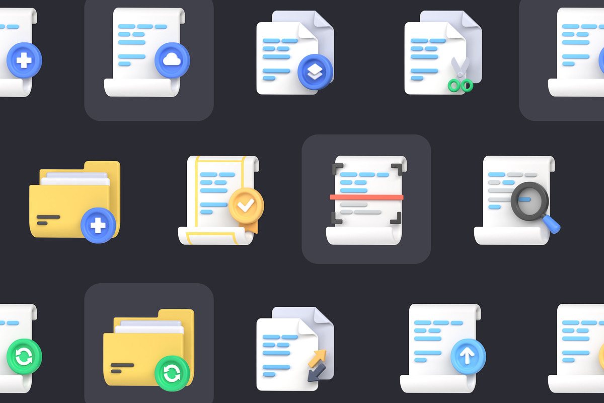 Documents and Files 3D icon Pack, an Object 3D Model by Nate Studios (Photo 7 of 8)