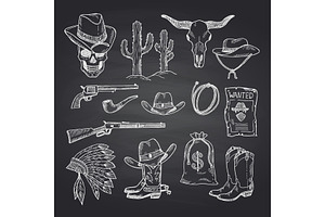 Vector Hand Drawn Wild West Cowboy