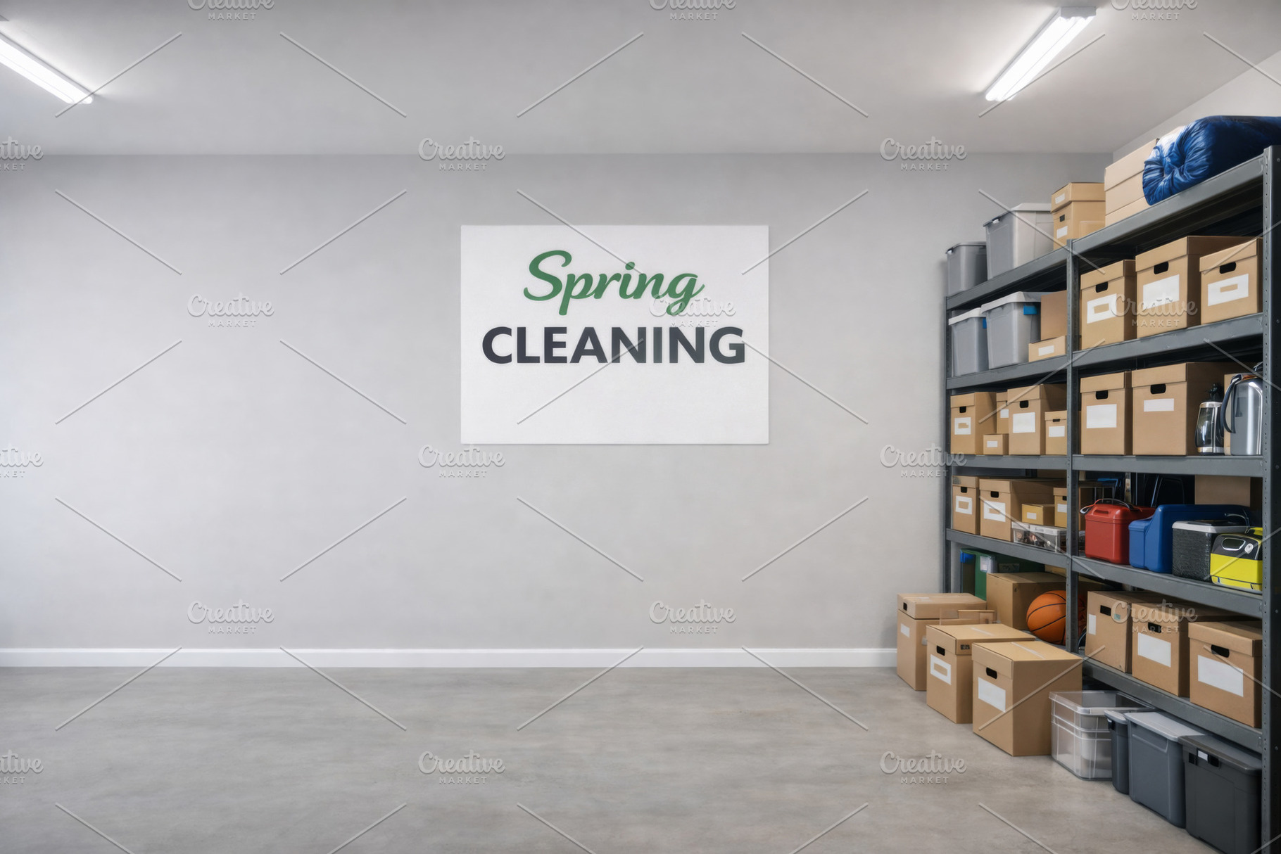 Spring cleaning storage room with or, a Photo by Dvoevnore photos