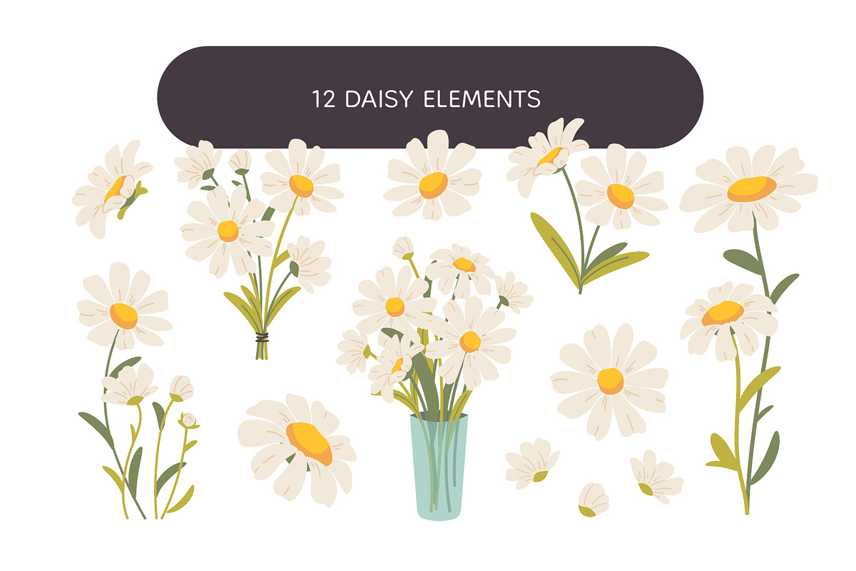 Cute Chamomile, Daisies Vector, a Graphic by so.ni.ka-store (Photo 2 of 8)