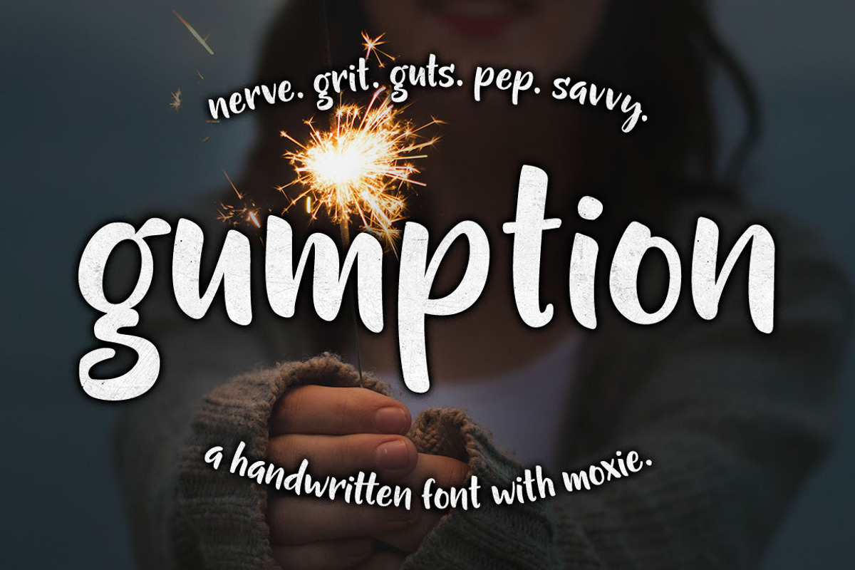 Gumption - handwritten font