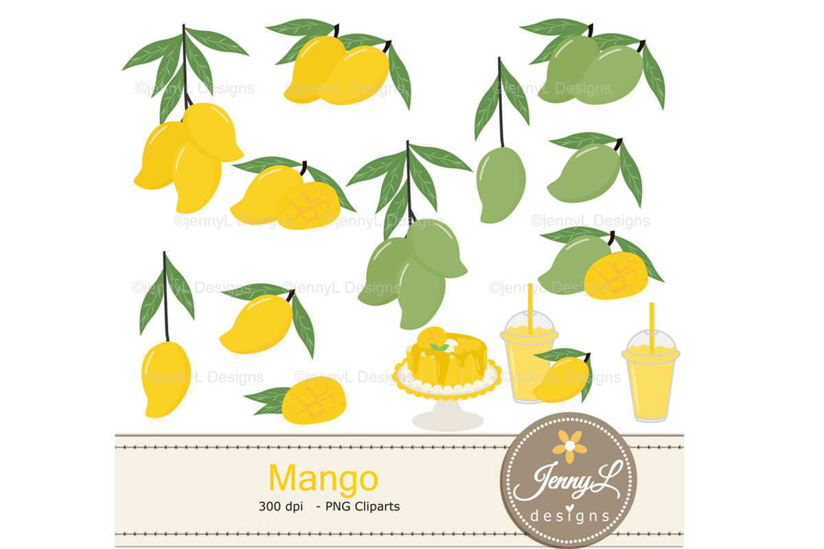 Mango Digital Paper & Clipart, a Graphic by JennyL Designs (Photo 2 of 5)