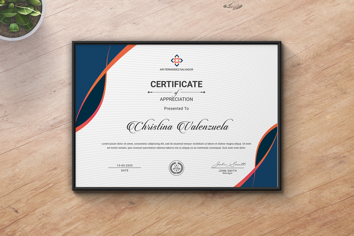 Certificate Template, a Stationery Template by ResumeDevisers (Photo 8 of 8)