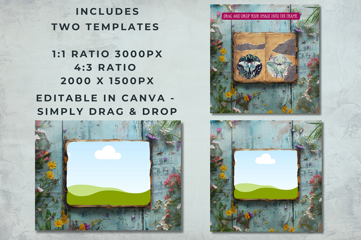Junk Journal Pages Canva Mock Up, a Marketing Template by Rainbow Makery Design (Photo 2 of 7)