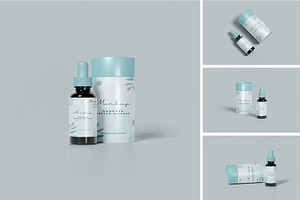 Droper Bottle Cylindrical Box Mockup, a Packaging Mockup by zpackcreative