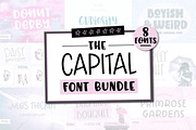 Capital Font Bundle, 8 fonts, a Script Font by Rachel White Art (Thumbnail 1 of 17)