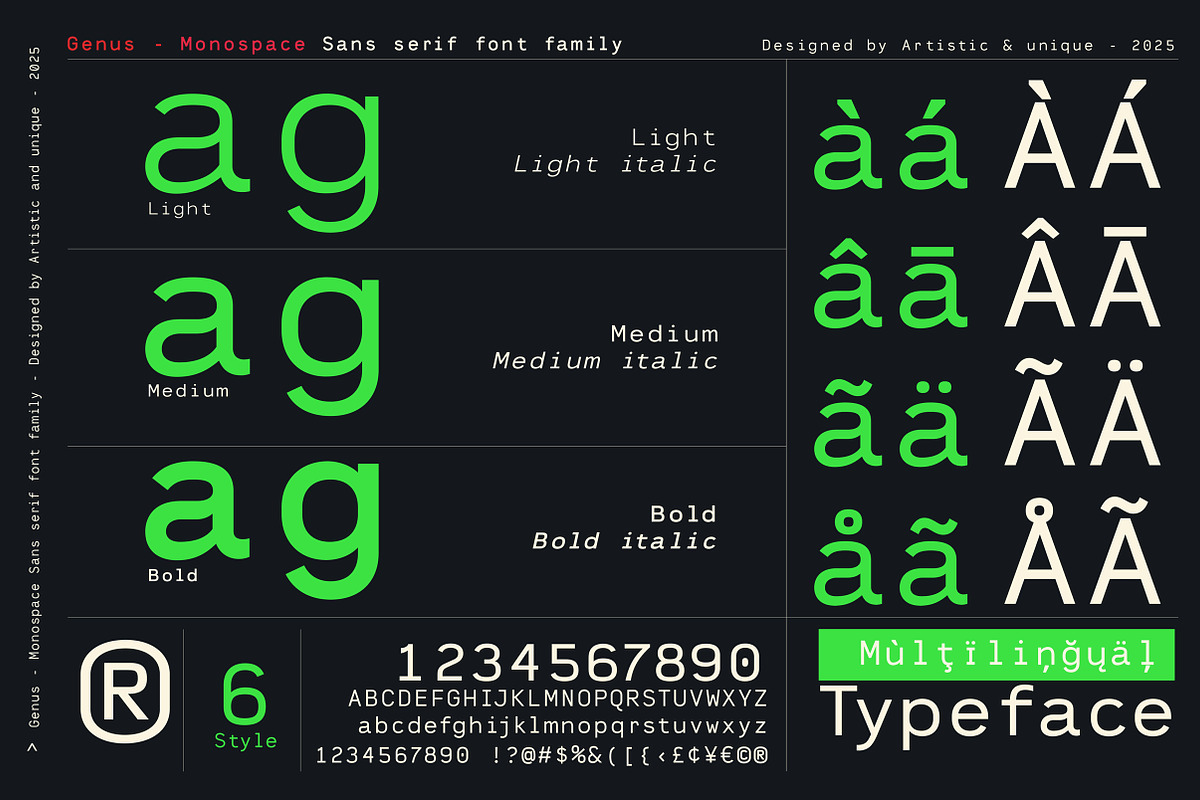Genus - Monospace Sans Serif Font, a Sans Serif Font by Artistic & Unique (Photo 4 of 15)