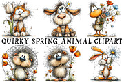 Quirky Spring Animal Clipart, an Illustration by OK Design (Thumbnail 2 of 6)