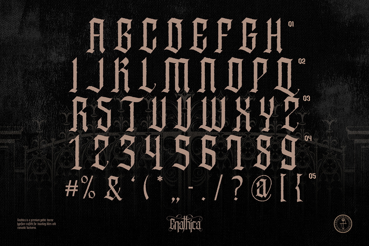 Enathica - Vampire Horror Font, a Blackletter Font by Inviline.co (Photo 3 of 15)