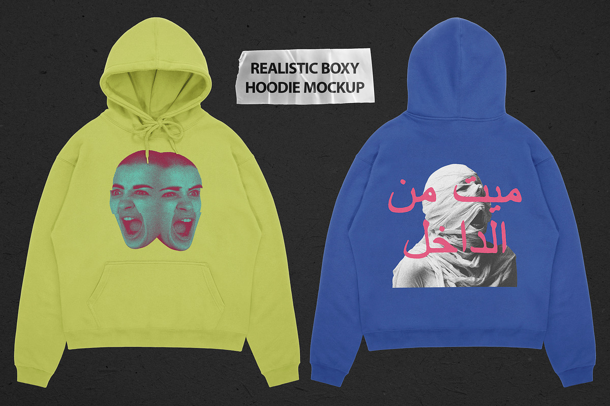 Realistic Boxy Hoodie Mockup, a Hoody Mockup by Uncentrifuged Pressure (Photo 1 of 8)