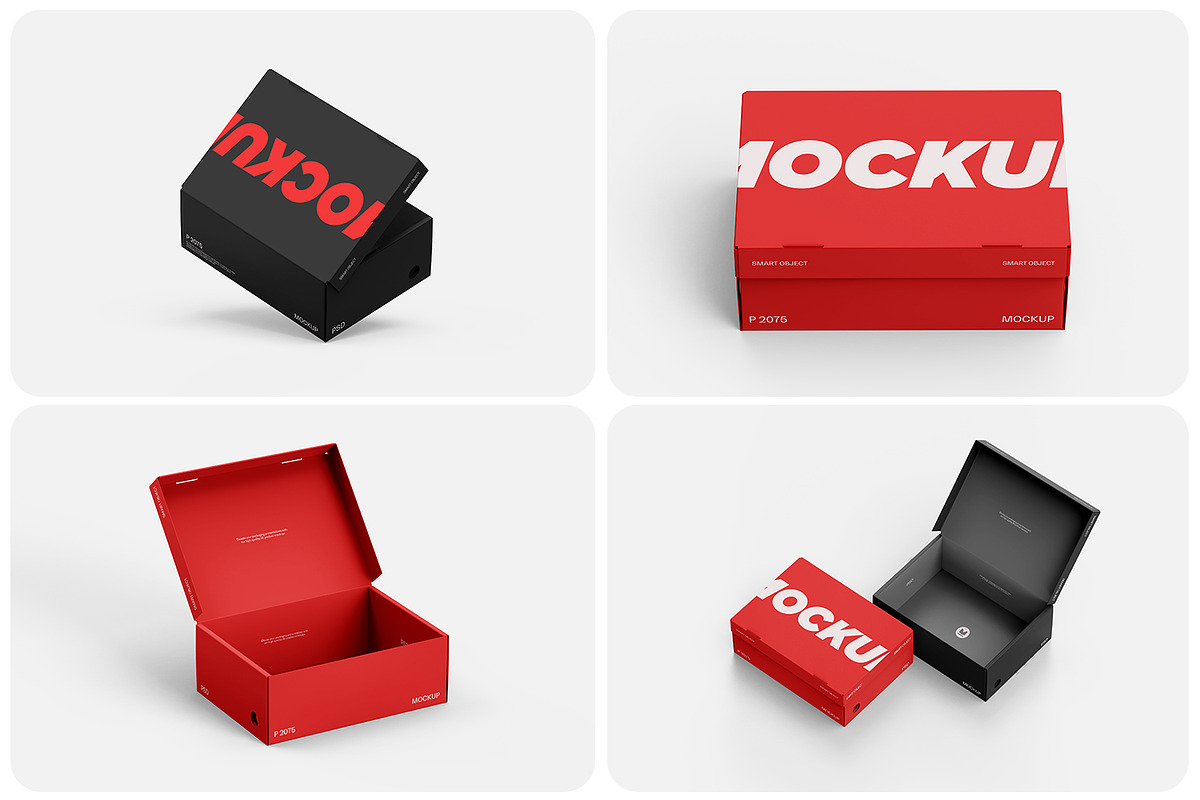 Shoe Box Mockup, a Packaging Mockup by Ram Studio LLC (Photo 3 of 13)
