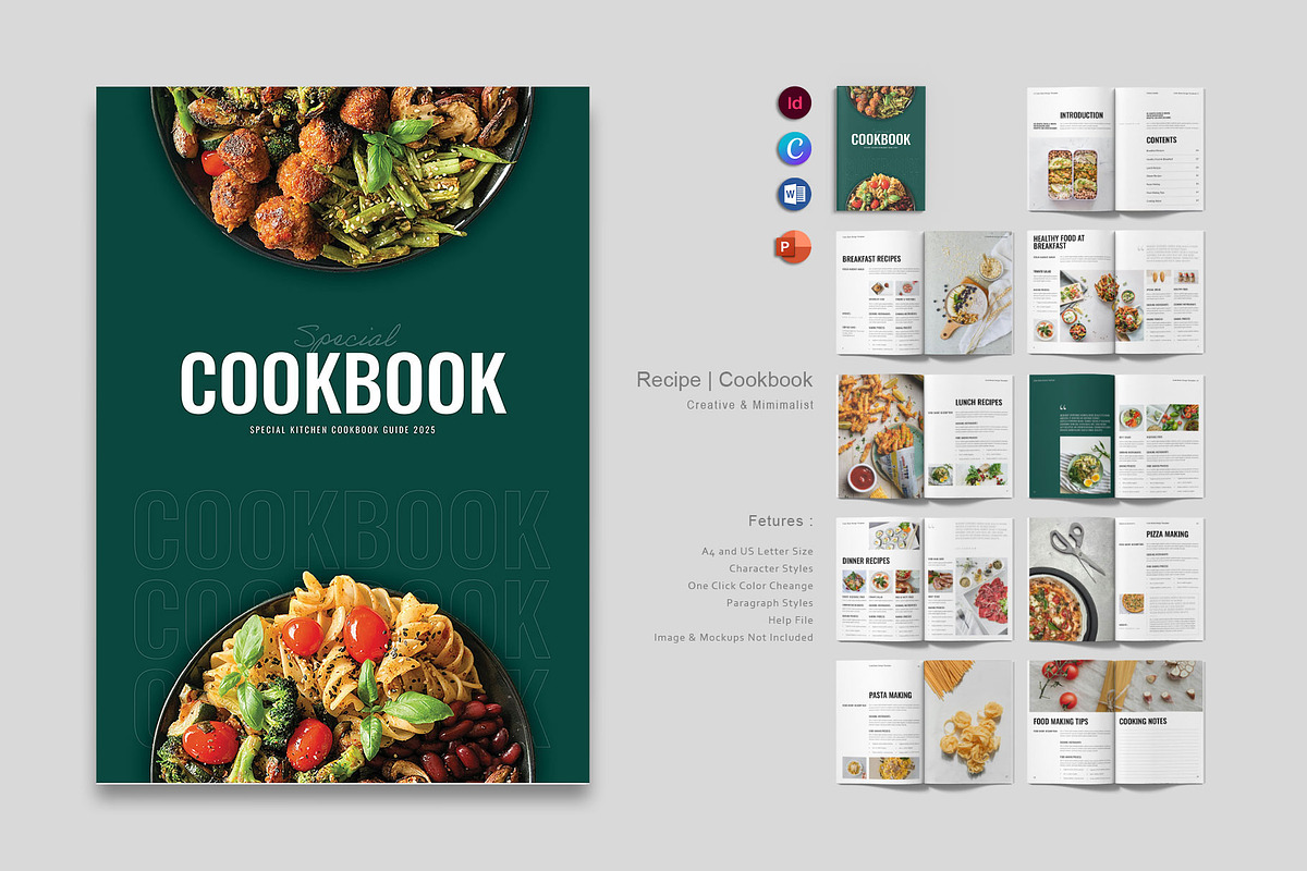 Cookbook Recipe Book Template, a Brochure Template by ElvinPrint (Photo 1 of 9)