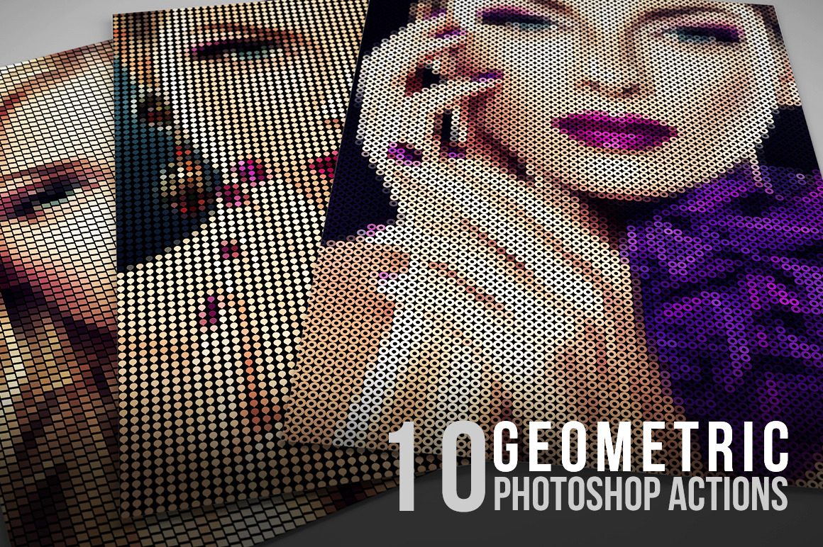 10 Geometric Photoshop Actions 01, an Action Add-On by MIIM (Photo 2 of 5)