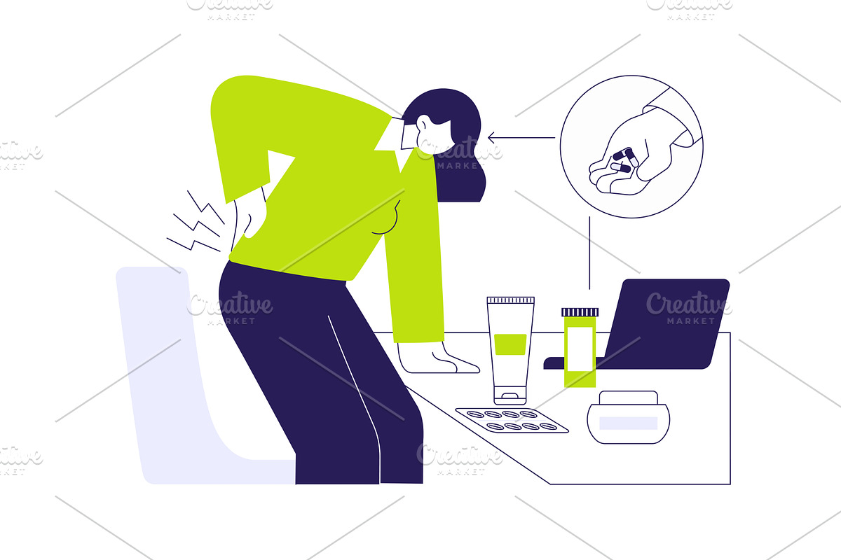 Pain medication abstract concept, a Healthcare Illustration by Visual Generation
