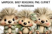Whimsical Baby Hedgehog Png Clipart, an Illustration by Daily.Designs (Thumbnail 1 of 8)