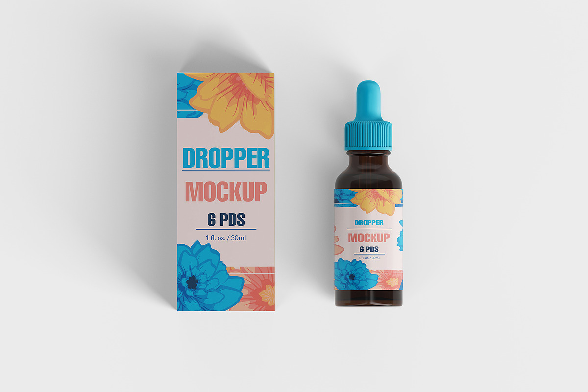 Dropper Bottle and Box Mockup 6 PSD, an Advertising Mockup by GraphicVil (Photo 9 of 9)