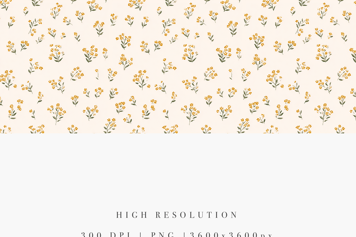 Muted Mustard Floral Seamless Patter, a Pattern Graphic by Pati Charm Studio (Photo 3 of 7)