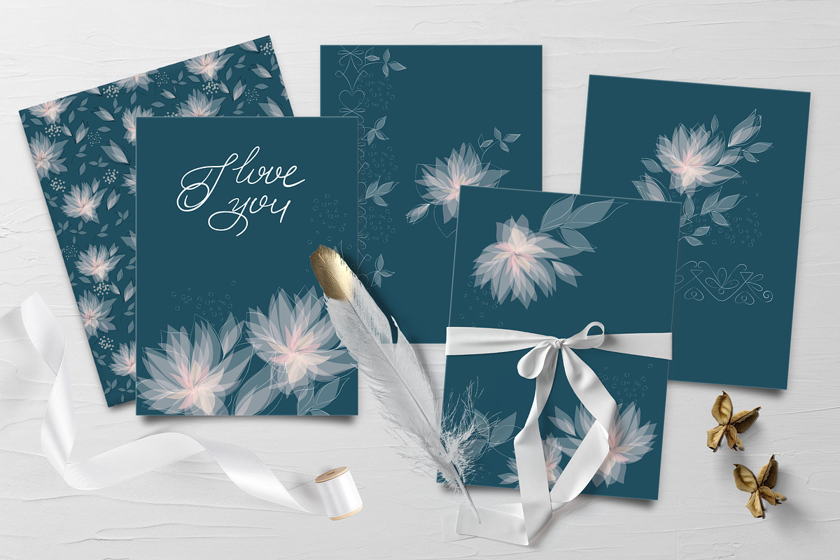 Elegant floral greeting cards, a Card Template by yana.tasha (Photo 3 of 5)