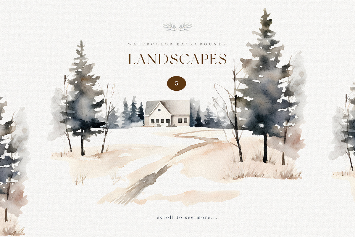 Watercolor winter wedding venue, an Object Illustration by MariGraphic boutique (Photo 3 of 9)