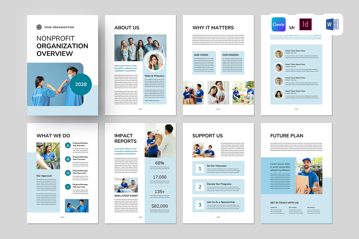 Nonprofit Brochure | Canva & MS Word, a Brochure Template by Leaflove (Photo 1 of 5)