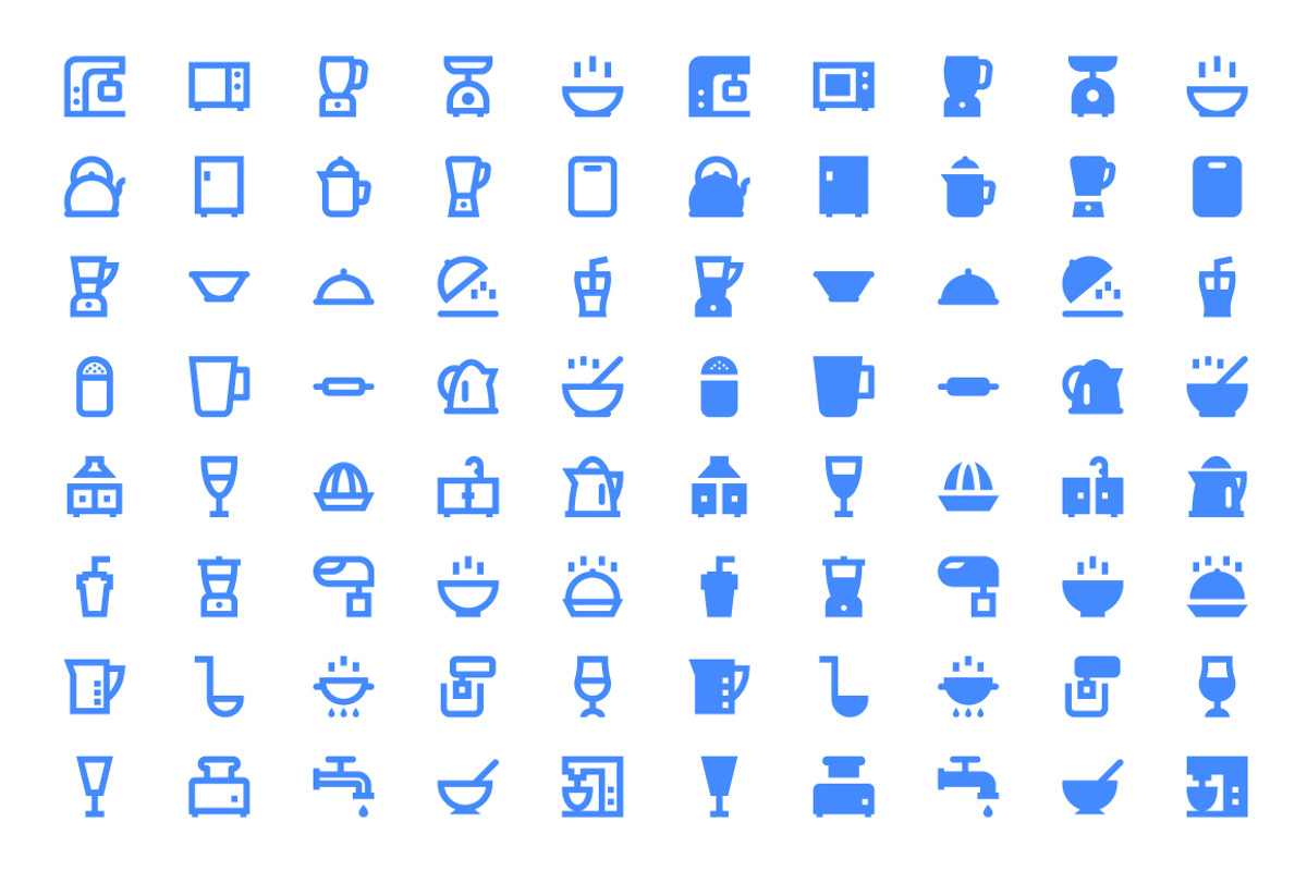 160 Kitchen Utensils Material Icons, a Solid Icon by Creative Stall (Photo 4 of 4)