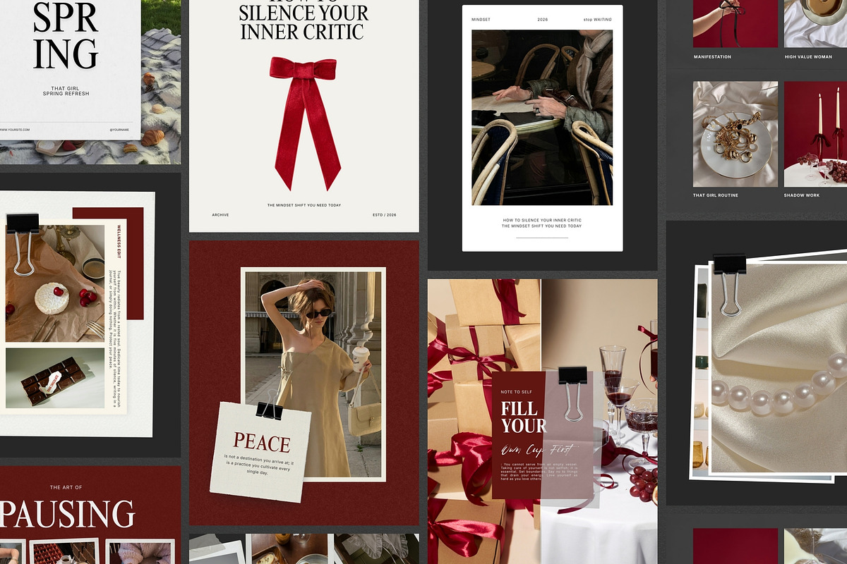 The Bordeaux Social Media Kit, a Social Media Template by Pani Temp. (Photo 1 of 12)