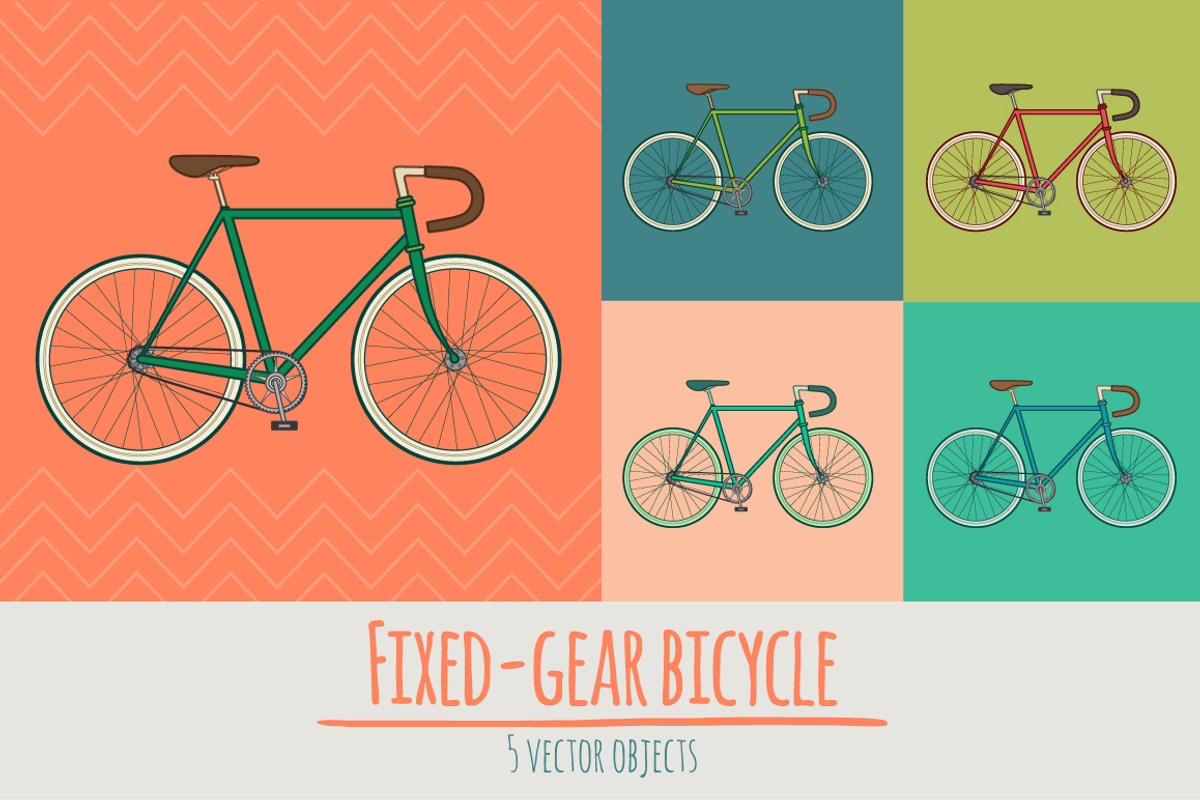 Fixed-gear bicycle, an Object Graphic by adi katz