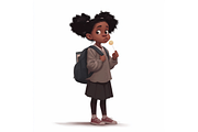 Black Kids Back to School clipart, an Education Illustration by Creative design (Thumbnail 2 of 7)