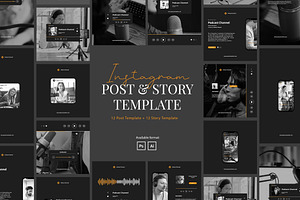Set of Podcast Instagram Template, a Social Media Template by Dimas Rizki Pratama