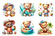 Summer Teddy Bear Clipart, an Illustration by Dream Creation (Thumbnail 2 of 5)