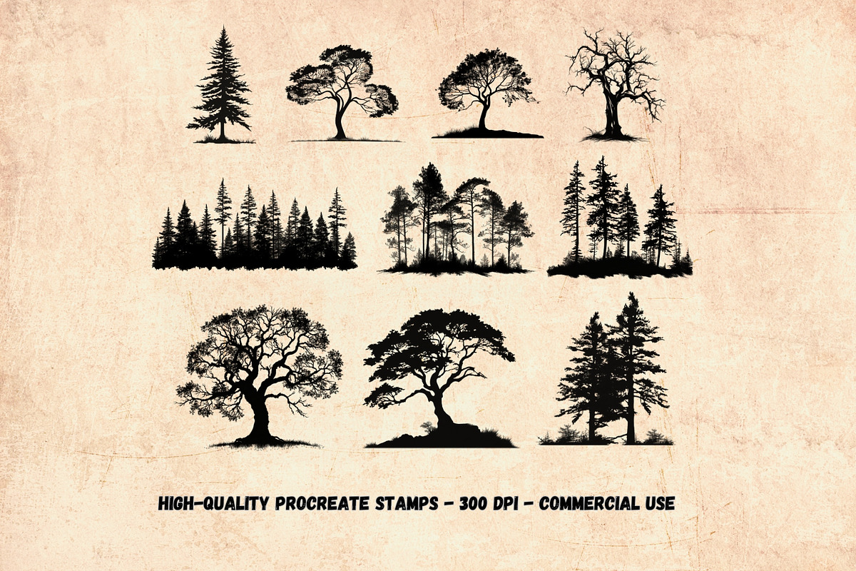120 Tree Brushes For Procreate, a Brushes & More by Torus1 (Photo 4 of 7)