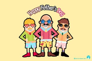 Digital Printable Happy Father's Day, a Seasonal Illustration by Cozy Cat Design
