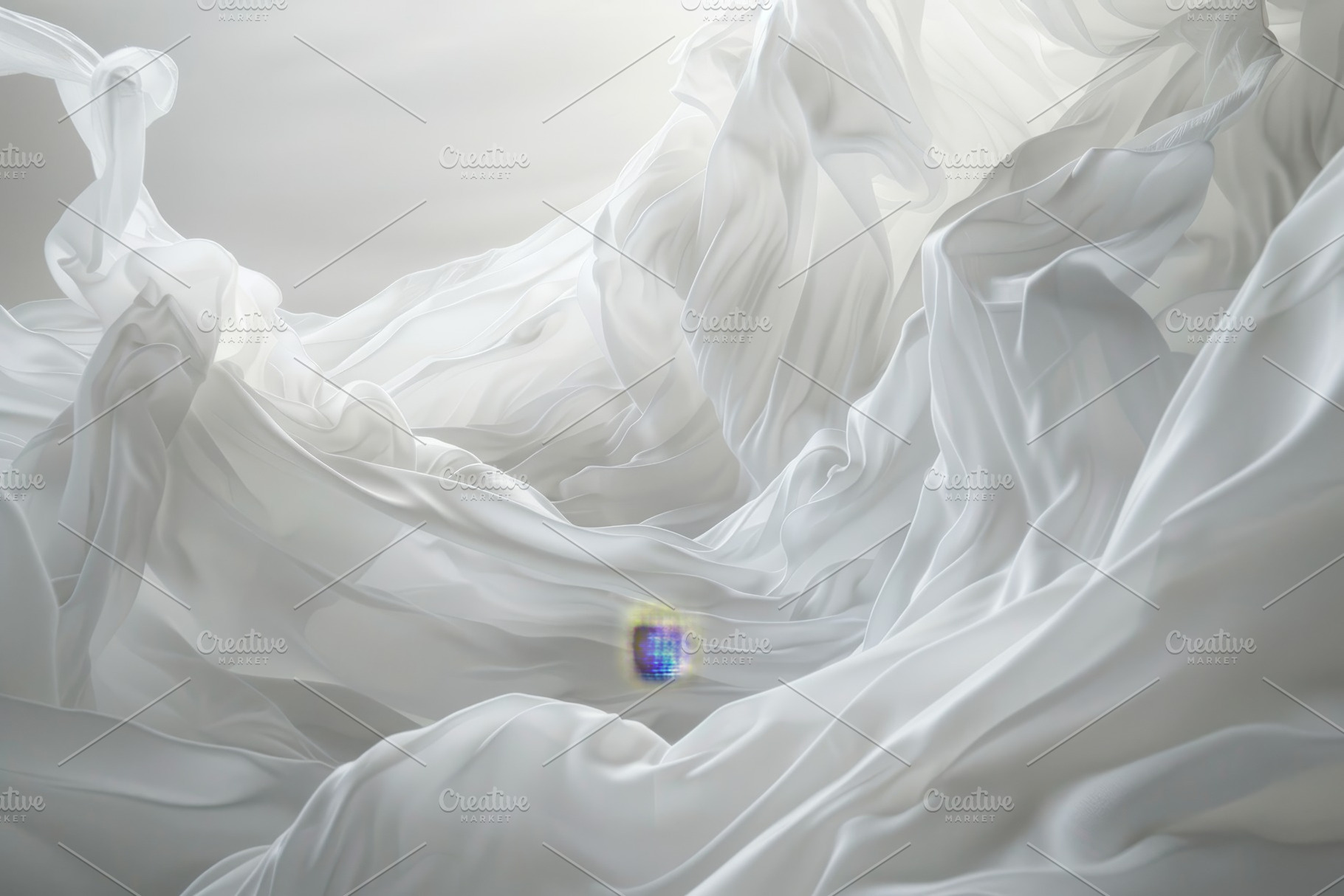 Abstract white fabric billowing in t, a Photo by Iftikhar Alam