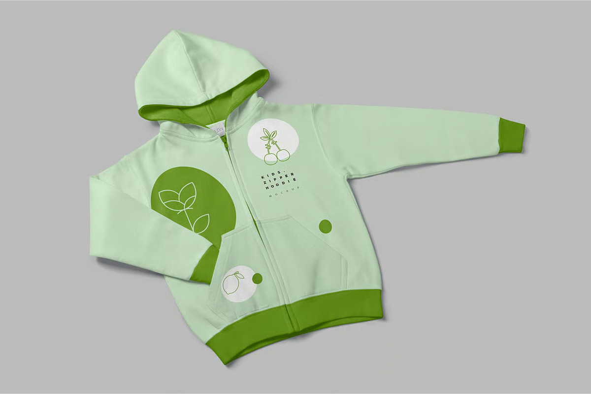 Kids Zipper Hoodie Mockups, a Hoody Mockup by megostudi0 (Photo 4 of 7)