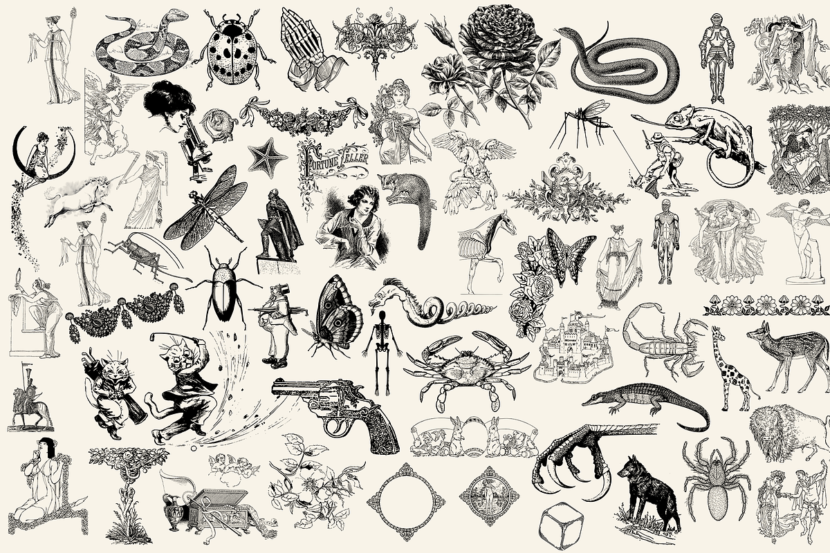 300 TATTOO DESIGNS, an Animal Illustration by Lilithcollageart (Photo 2 of 5)