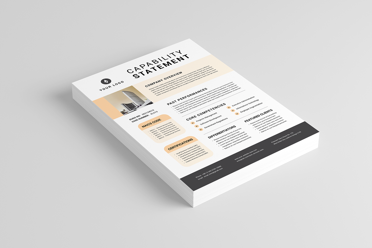 Capability Statement, a Flyer Template by Leaflove