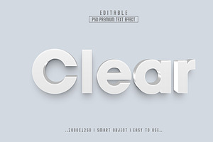 Clear 3D Editable Text Effect Style